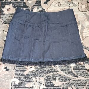 Women's 28 "7 For All Mankind" Pleated  Denim Mini Skirt